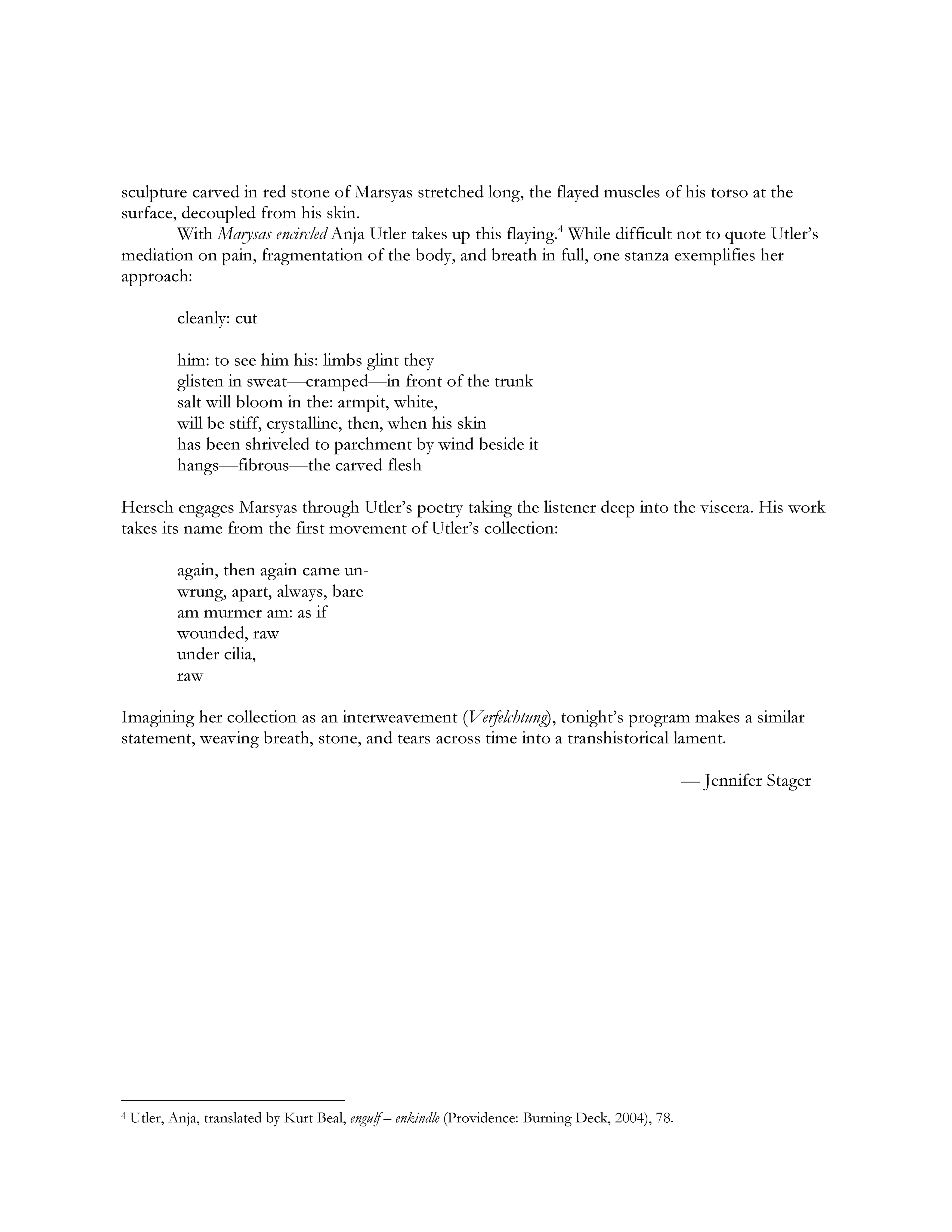 Unwrung Concert Program Booklet